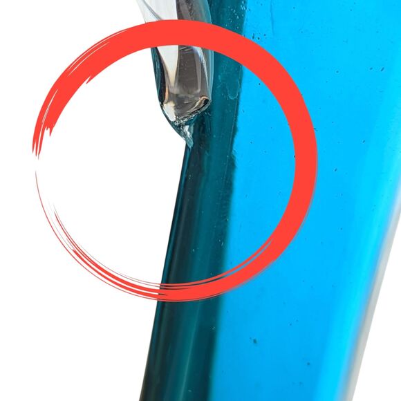 Vintage Cobalt Blue Art Glass Decanter Set: Mid-Century Modern Barware - Picture 9 of 10